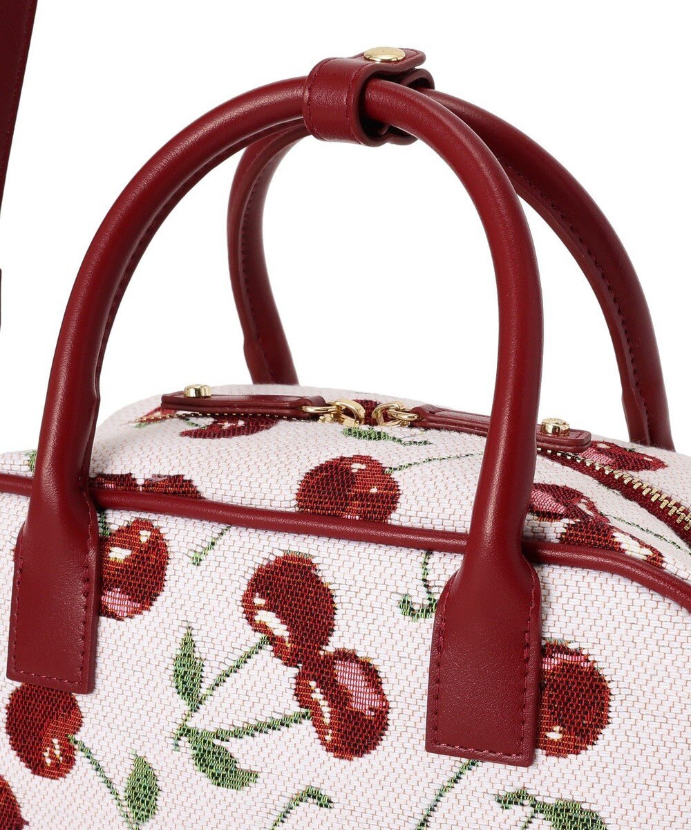 Maison de FLEUR チェリー柄ゴブランボストンバッグ 