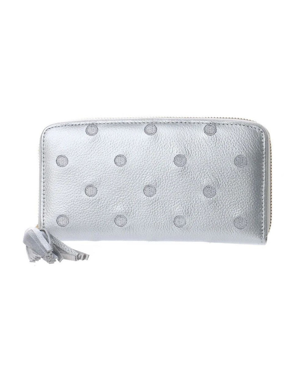 UNBILLION ペルケ perche / 牛革ドット刺繍ラウンド長財布 