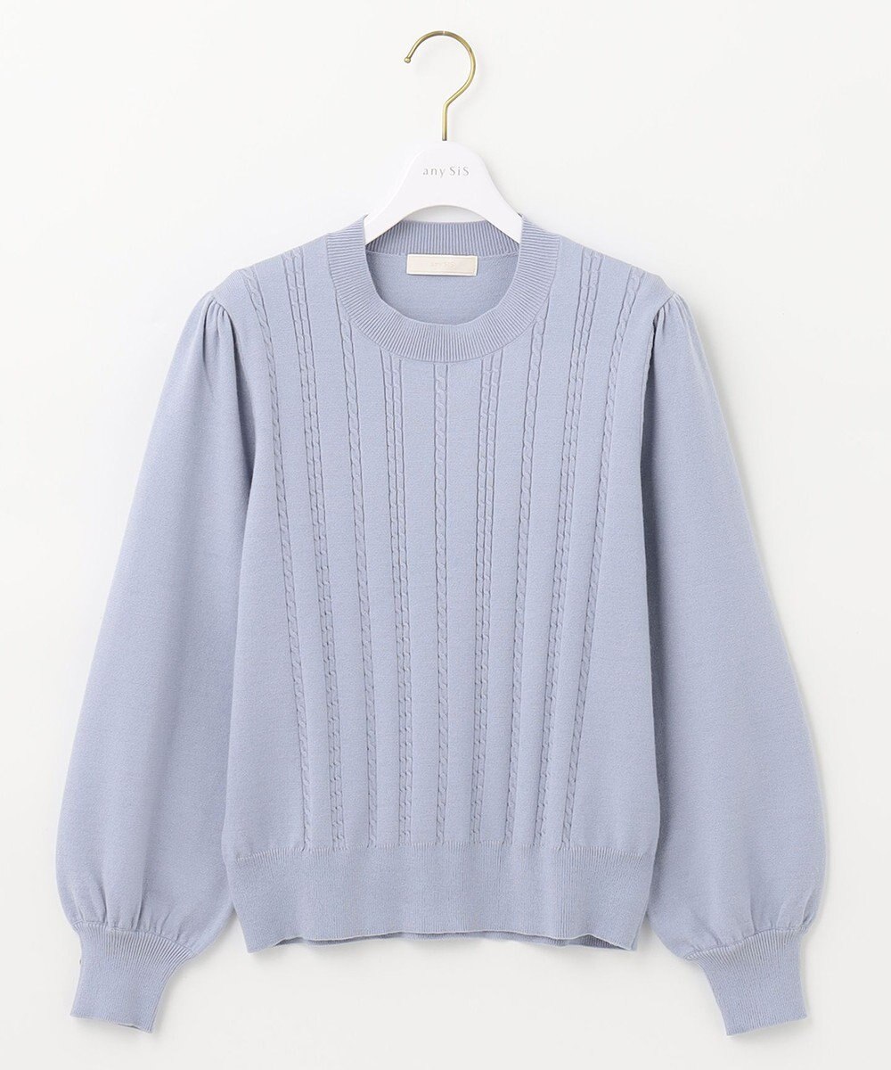 ANY SIS 【洗える】ミニケーブルカラー ニット 
