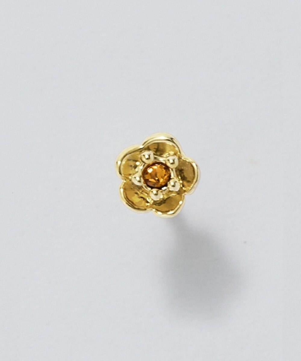 Phoebe 【金属アレルギー対応】プチフラワービジュースタッドピアス　オレンジ/ニッケルフリー（片耳） 