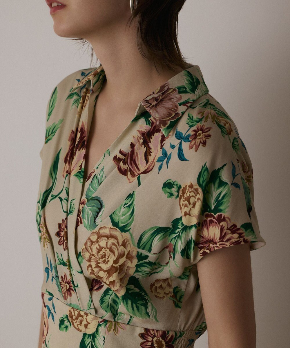 GRACE CONTINENTAL アンティークフラワープリントワンピース 