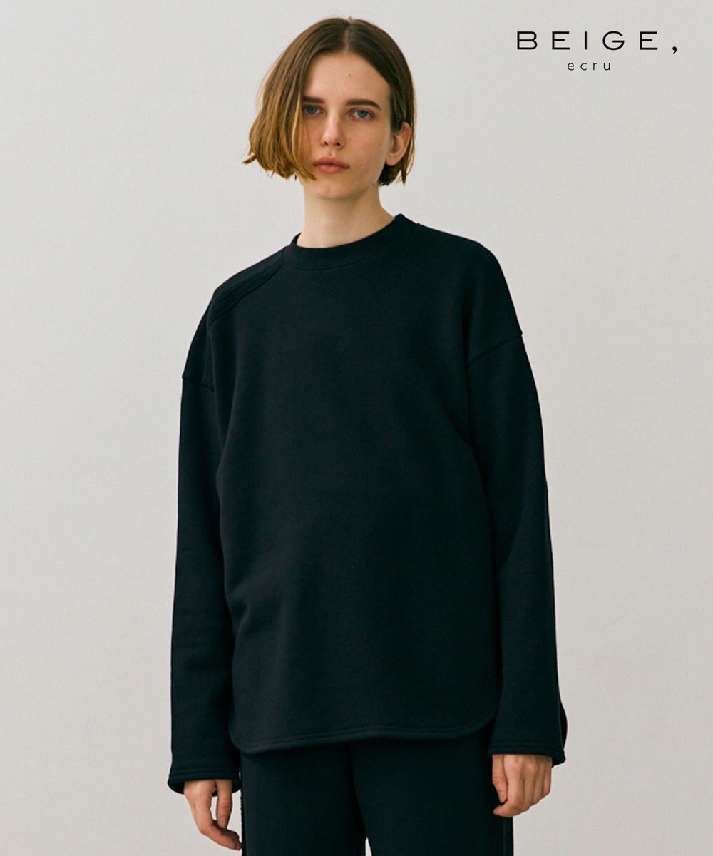 BEIGE， 【BEIGE,ecru/WEB限定・洗える】LOOP BACK / コットンスウェットリブトップス 