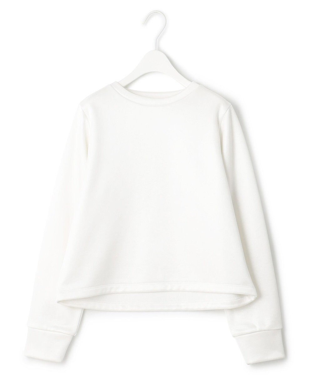 ICB L 【洗える】サテンボンディング クルーネックプルオーバー 