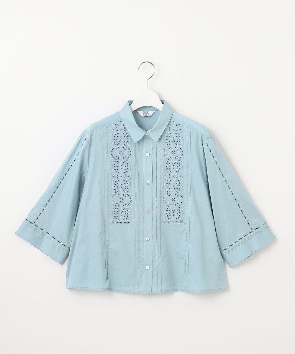 J.PRESS LADIES 【洗える】セルロースライト刺繍  シャツ ブラウス 
