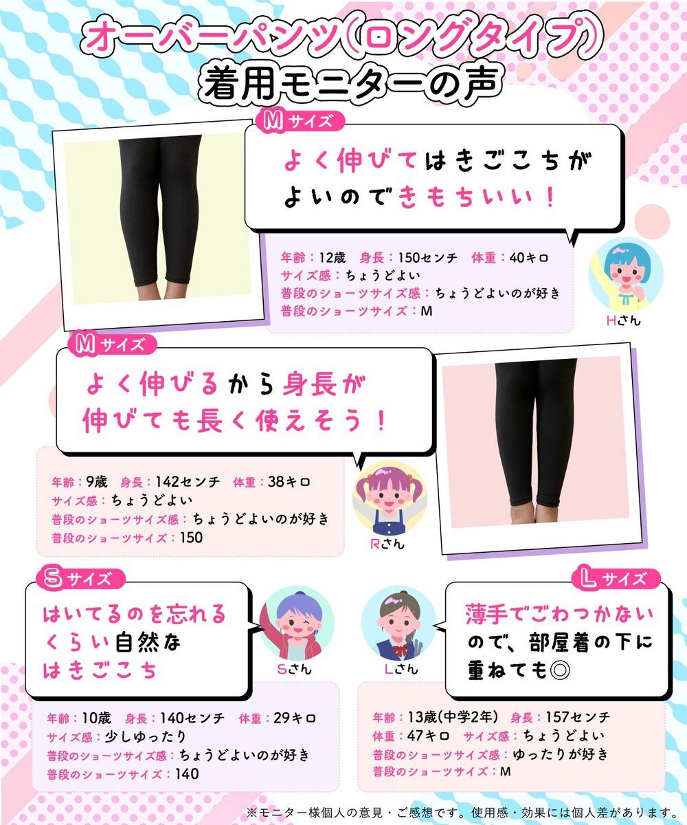 Wing ジュニア オーバーパンツ 綿混(身生地部) 抗菌防臭(身生地部) やさしい肌あたり ロングタイプ はきこみ丈ふつう RJ4501 ウイング／ワコール 