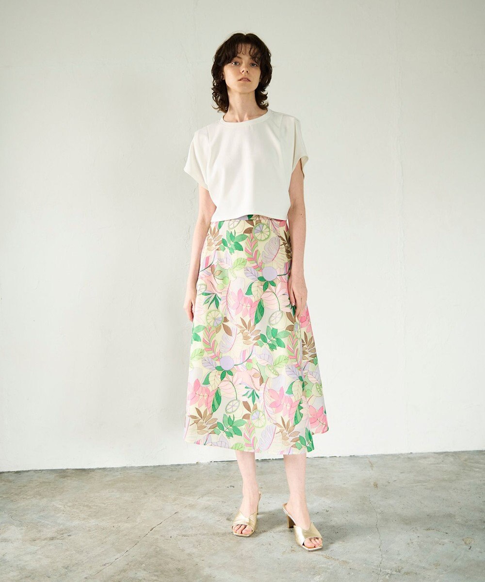 GRACE CONTINENTAL フルーツ刺繍フレアスカート 