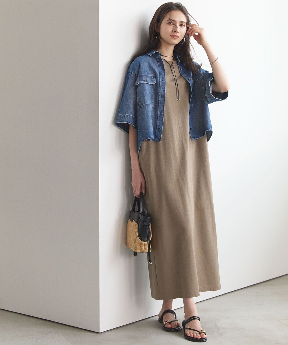 23区 【SLOW/一部店舗限定】LIGHT DENIM クロップド シャツ 