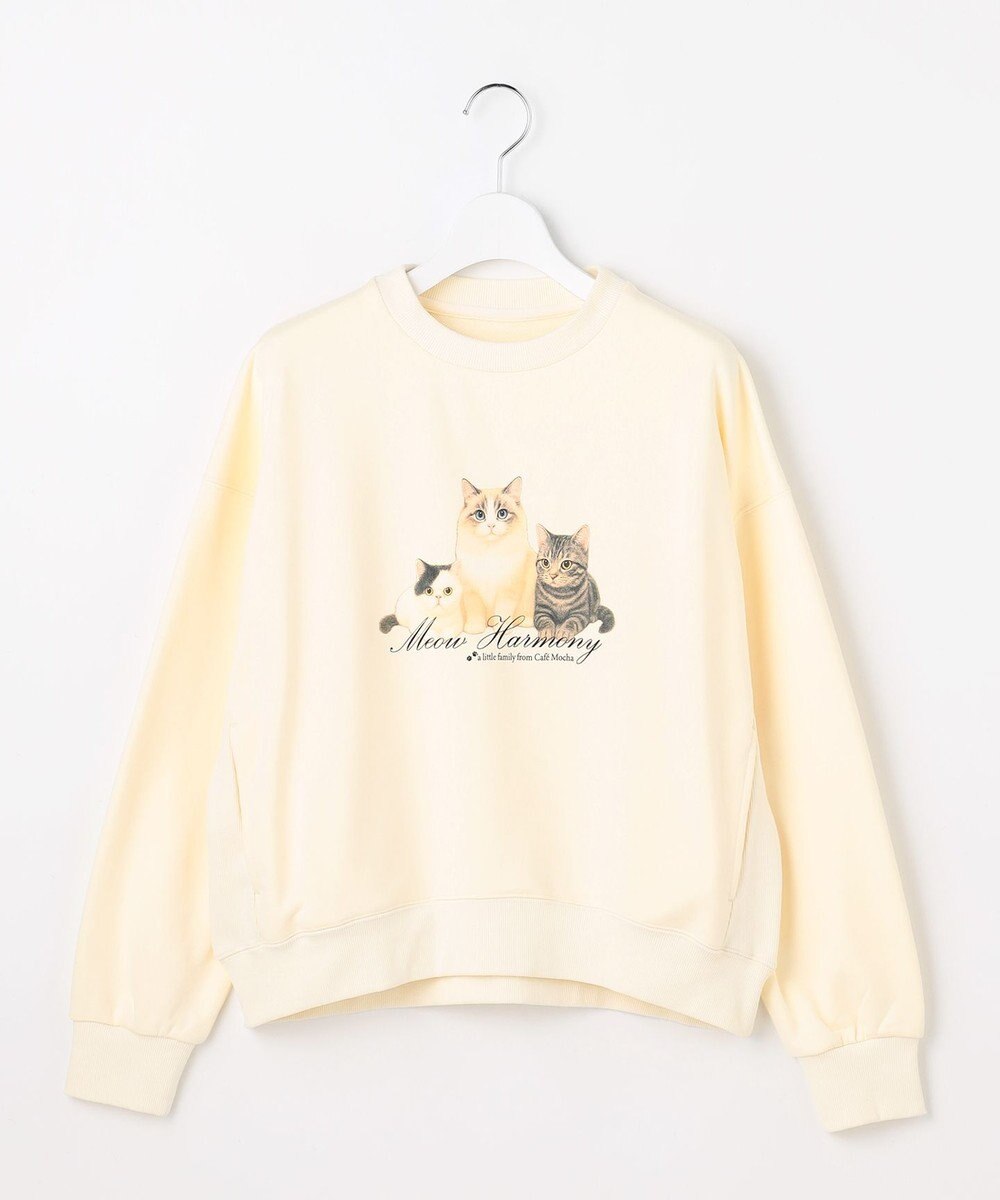 Feroux 【猫カフェMOCHAコラボ】猫ちゃんプリント トレーナー 