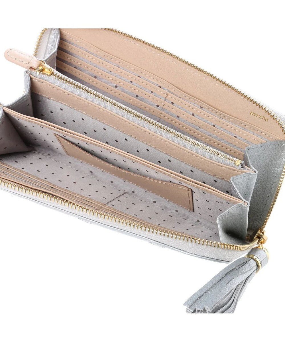 UNBILLION ペルケ perche / 牛革ドット刺繍ラウンド長財布 