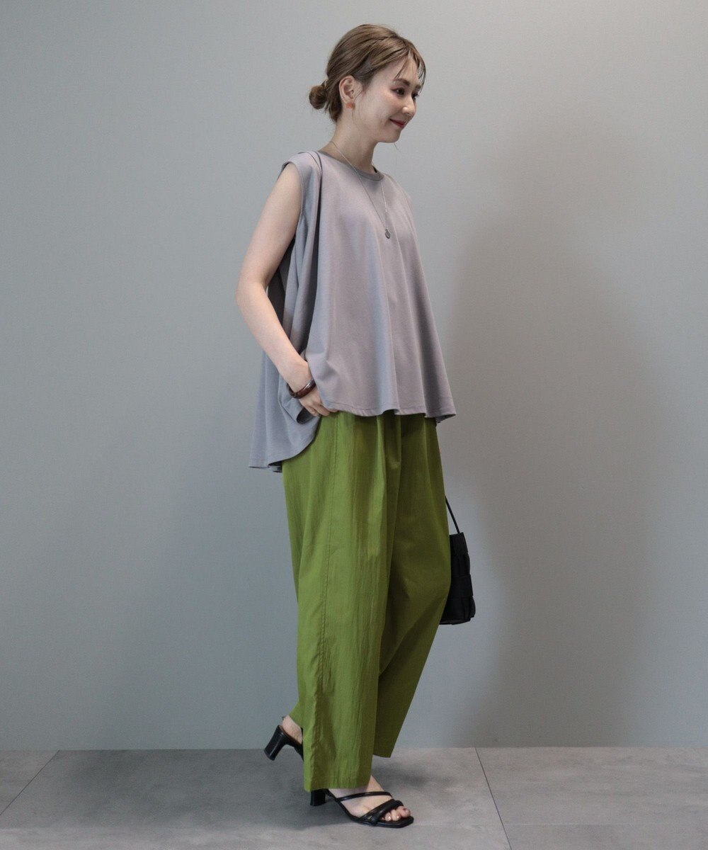 AMERICAN HOLIC イージーケア＋接触冷感ウエストタックワイドパンツ 