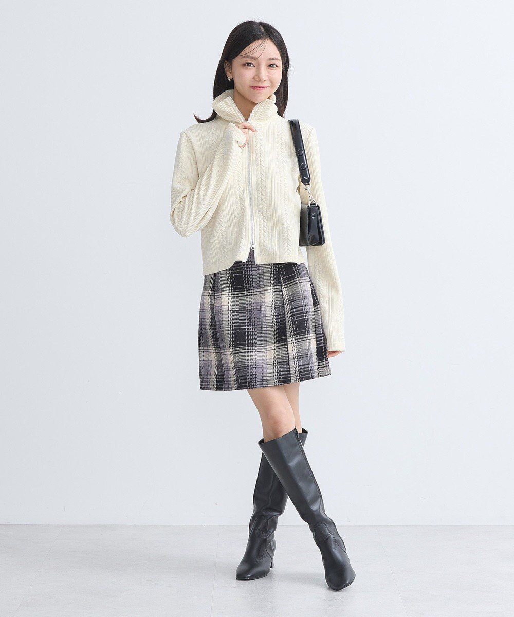 earth music&ecology ベロアケーブルＺｉｐカーディガン 