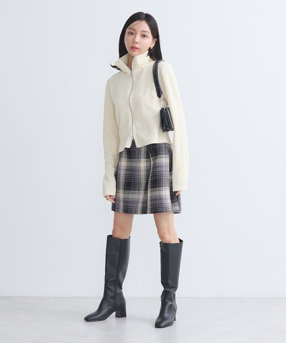 earth music&ecology ベロアケーブルＺｉｐカーディガン 