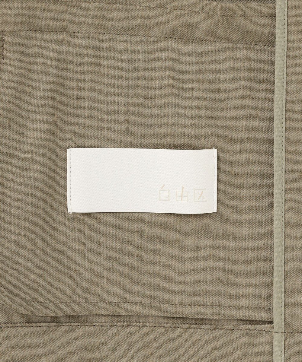 自由区 【カタログ掲載・セットアップ対応】リネンストレッチノーカラー ジャケット 