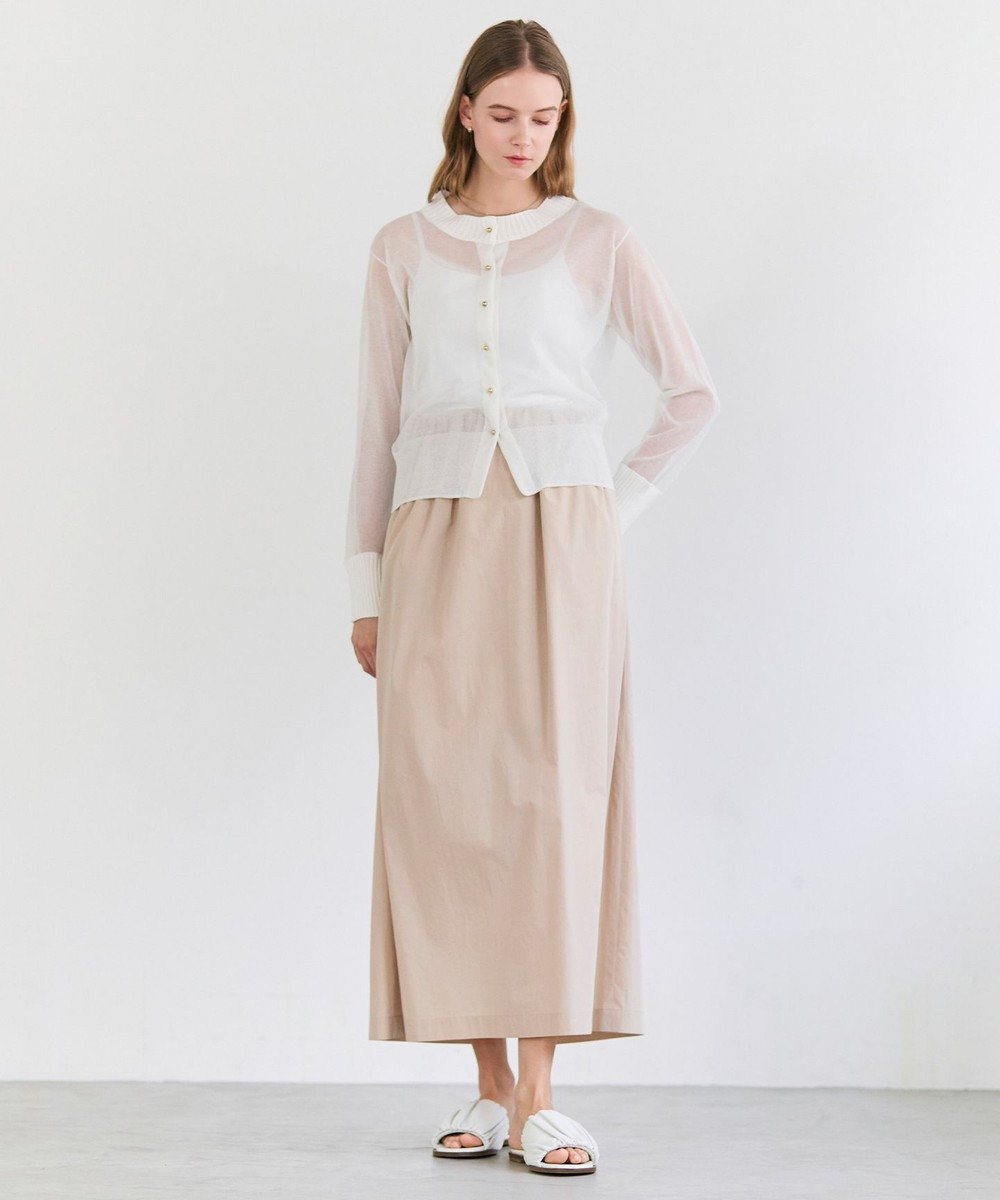 BEIGE， MALLOW / コットンタック イージーフレアスカート 