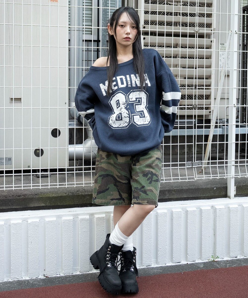 WEGO 【2025年秋冬新作】2WAYグラフィックワンショルBIGニット 