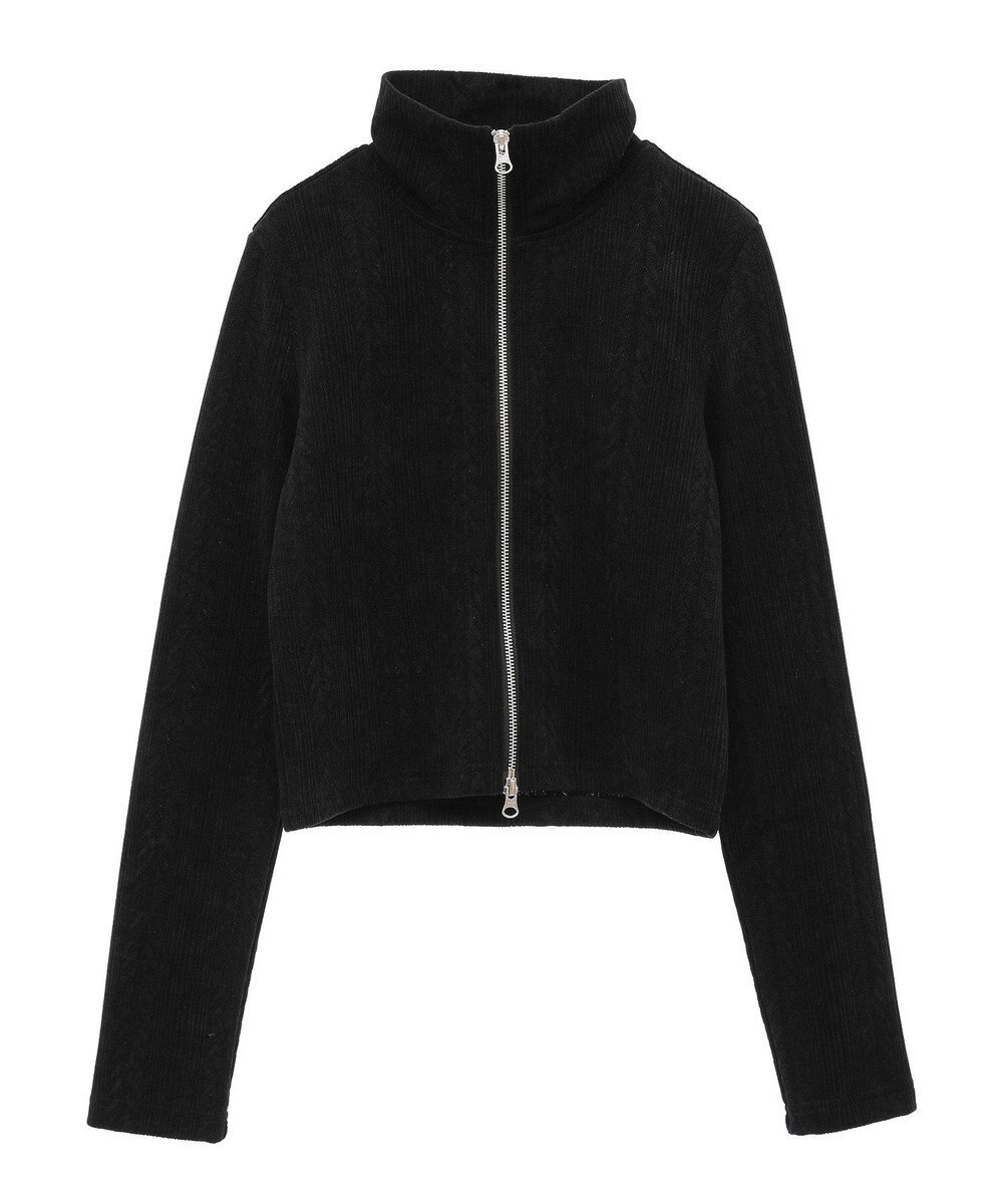 earth music&ecology ベロアケーブルＺｉｐカーディガン 