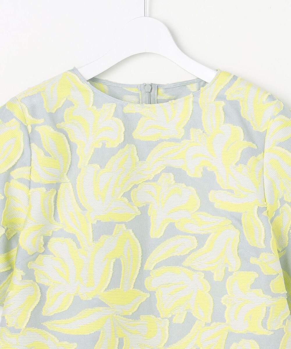 自由区 リーフモチーフカットジャガード ブラウス 