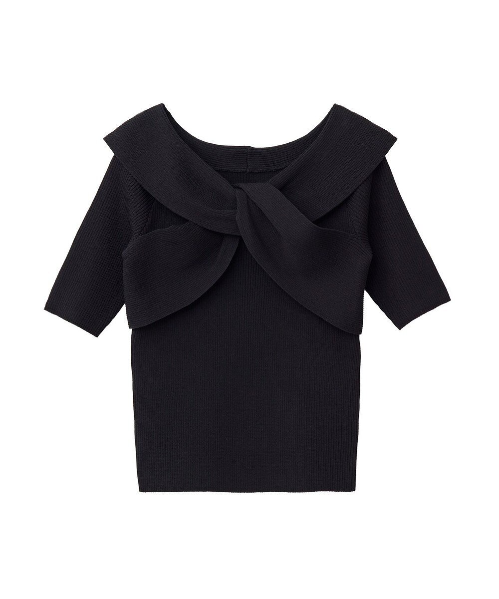 earth music&ecology フロントクロスリブニットプルオーバー 