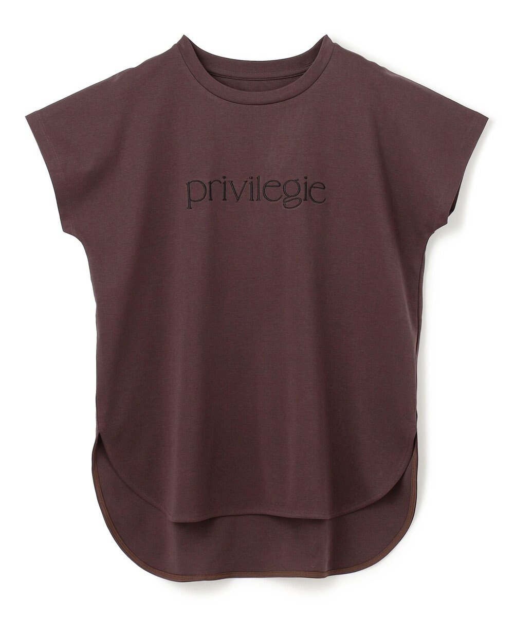 UNFILO L BEAUTY FORM ロゴ刺繍フレンチスリーブTシャツ 