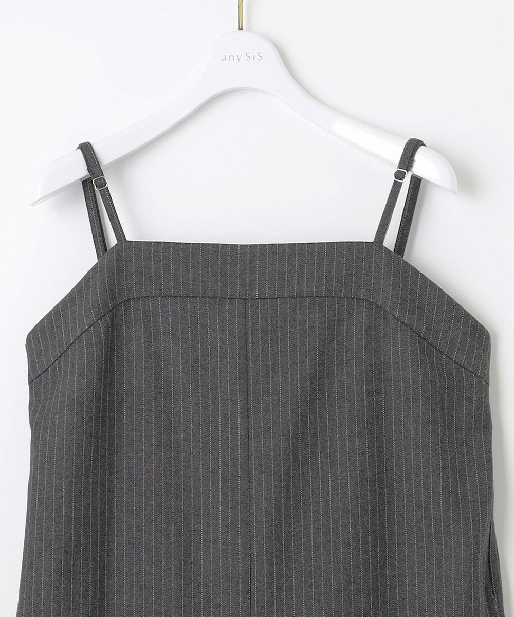 ANY SIS L 【洗える】起毛ストライプ ロンパース 