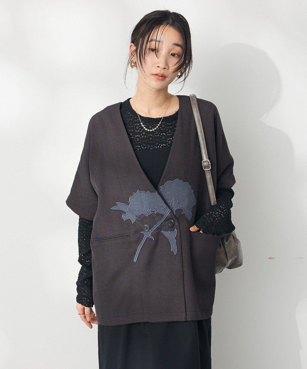 CRAFT STANDARD BOUTIQUE 刺繍カラーレスジャケット 