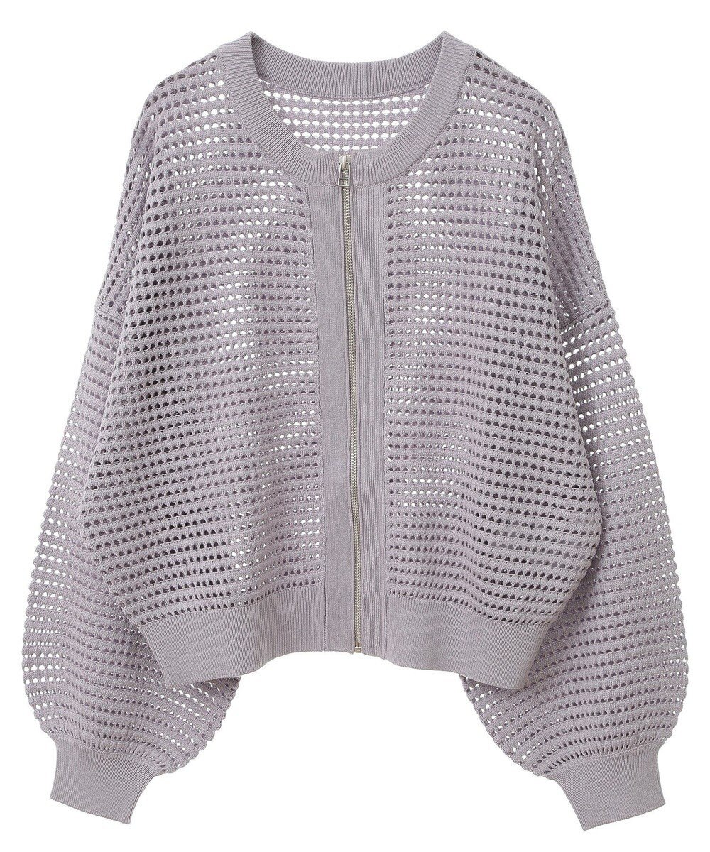 AMERICAN HOLIC ジップアップメッシュニットカーディガン 