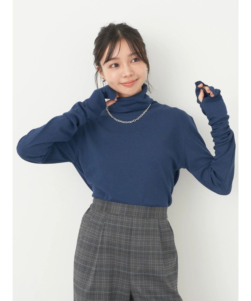 earth music&ecology ＴＲウールブレンドタートルネックプルオーバー 