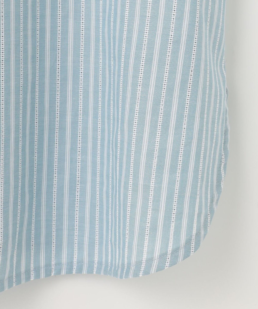 J.PRESS LADIES S 【洗える】BEZ空羽ストライプ クルーネック V開き ブラウス 