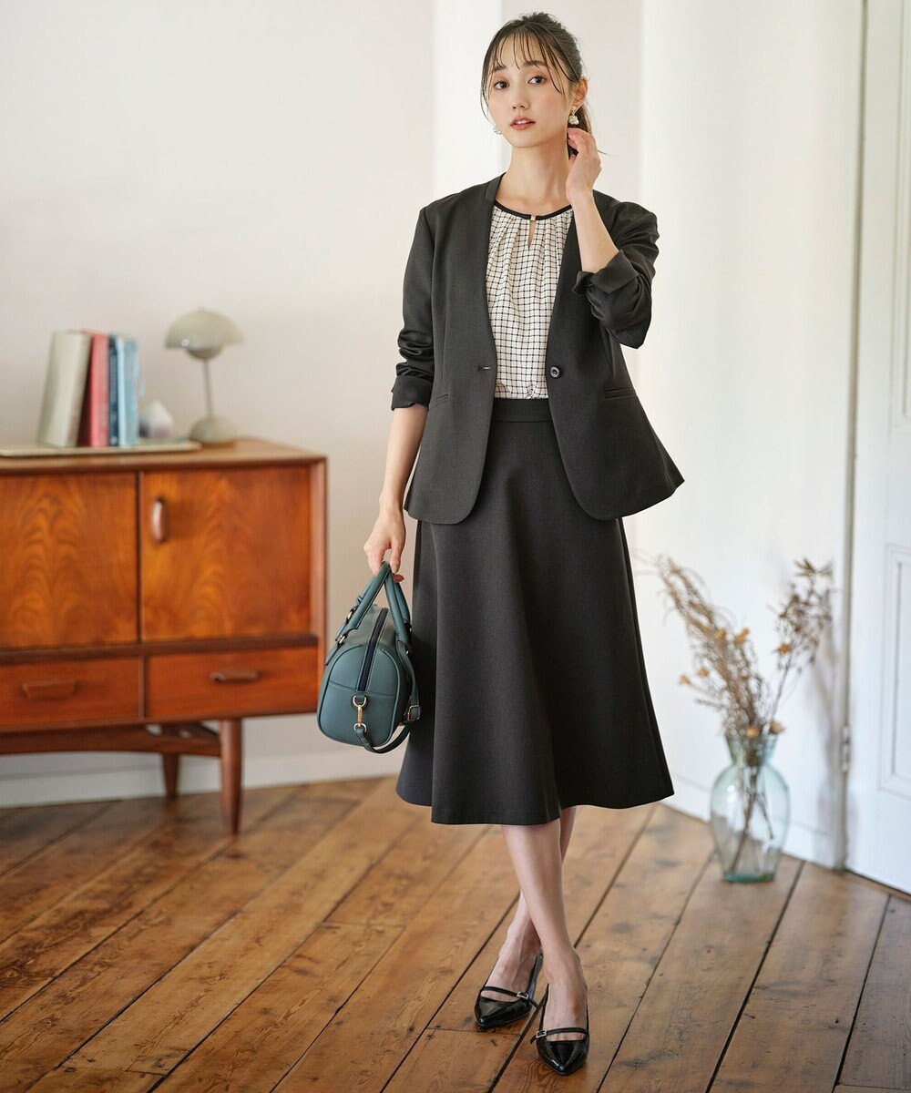 ANY SIS 【セットアップ対応】ビューティーツイルストレッチ フレアスカート 