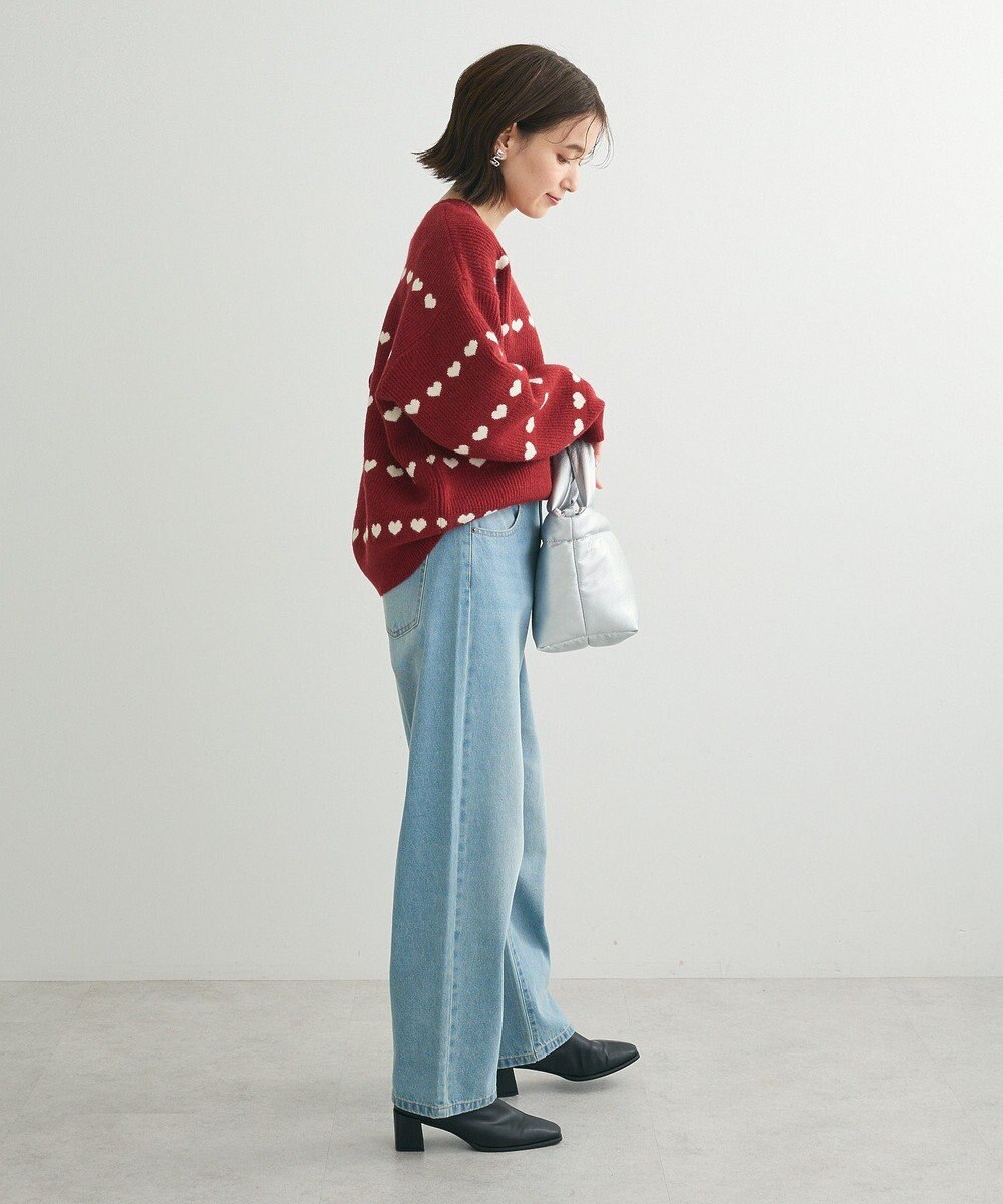 Green Parks ・ｓｗｉｎｇ　ｂｙ　ハートクルーネックニット 