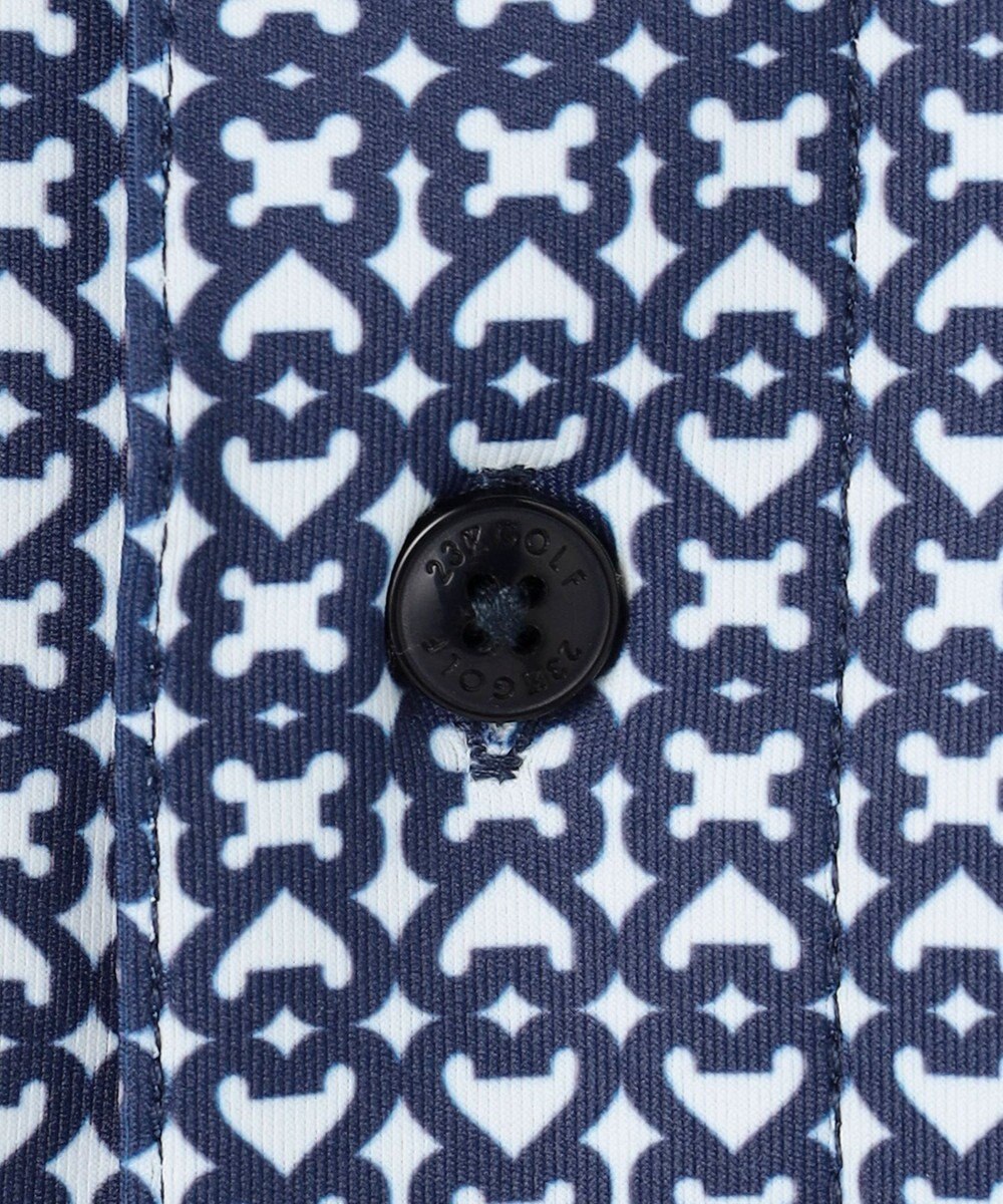23区GOLF 【MEN】モノグラム総柄長袖ポロシャツ 
