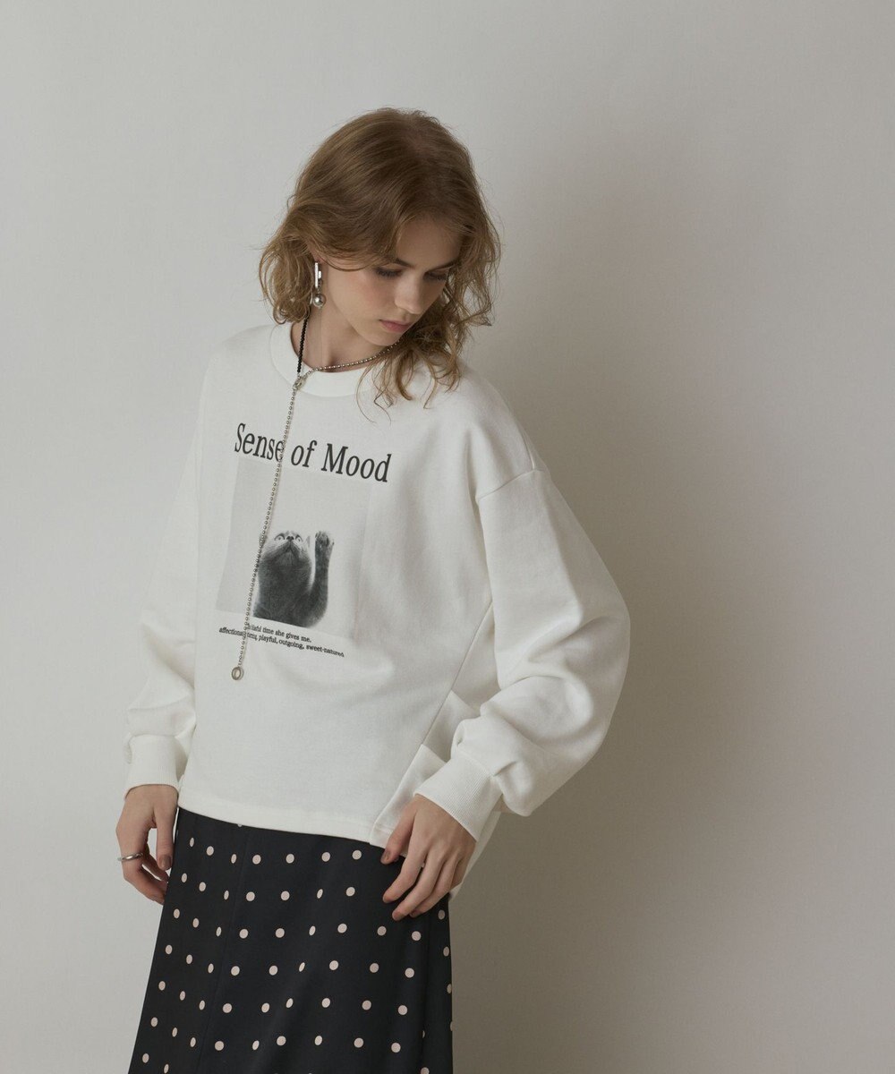 GRACE CONTINENTAL Catphoto裏毛トップ 