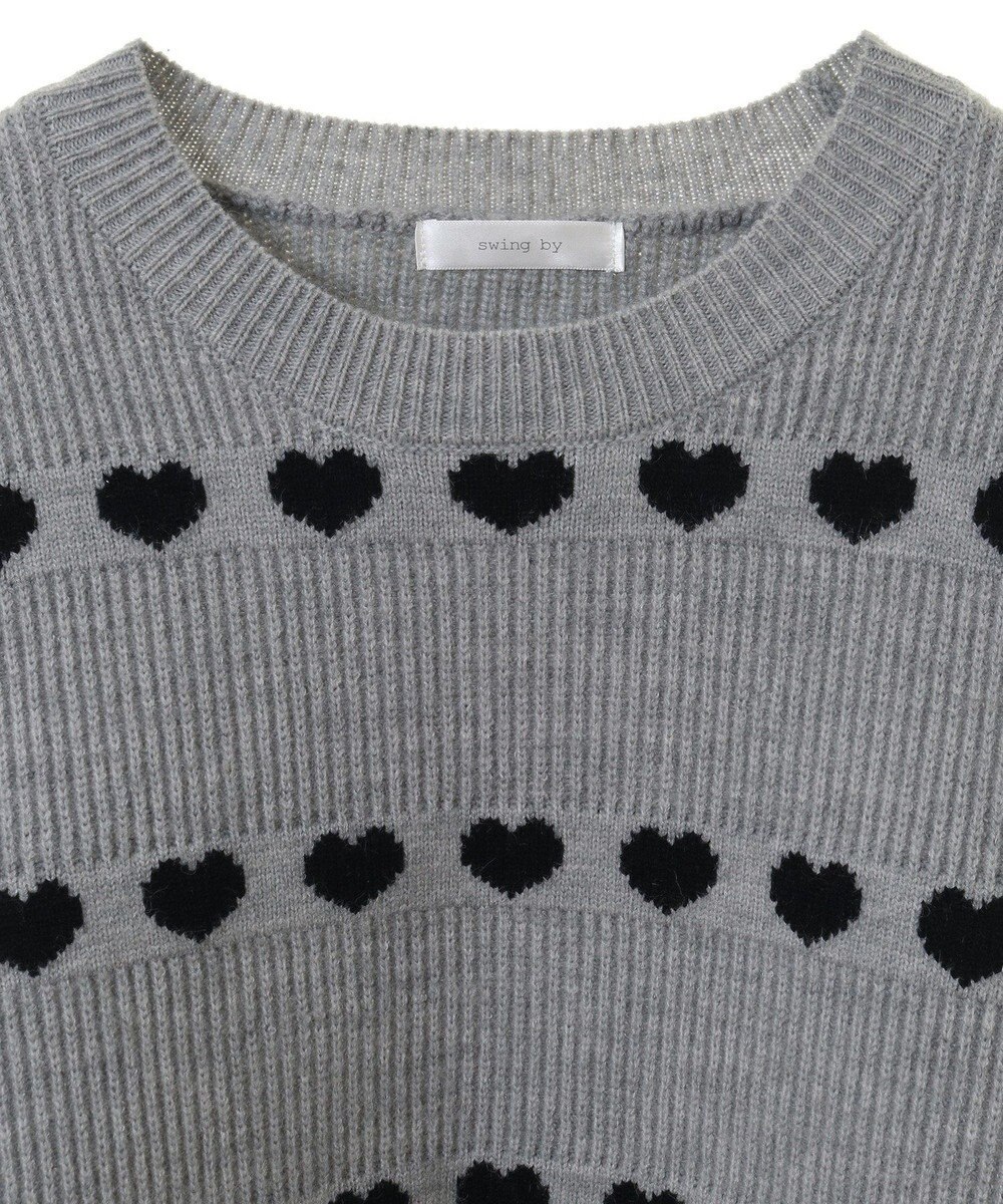 Green Parks ・ｓｗｉｎｇ　ｂｙ　ハートクルーネックニット 
