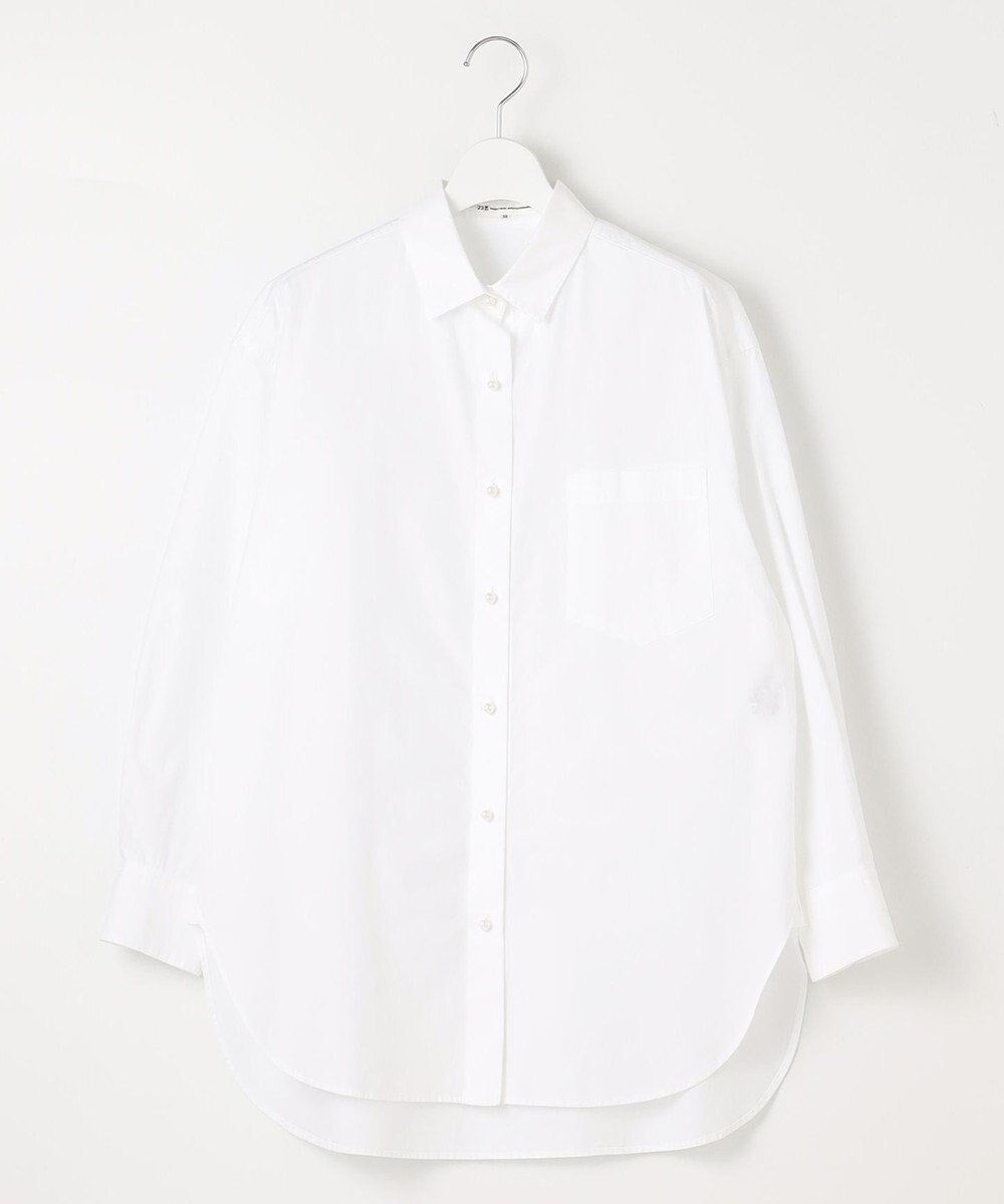 23区 L 【洗える】CANCLINI ポケット付き パールボタン シャツブラウス 