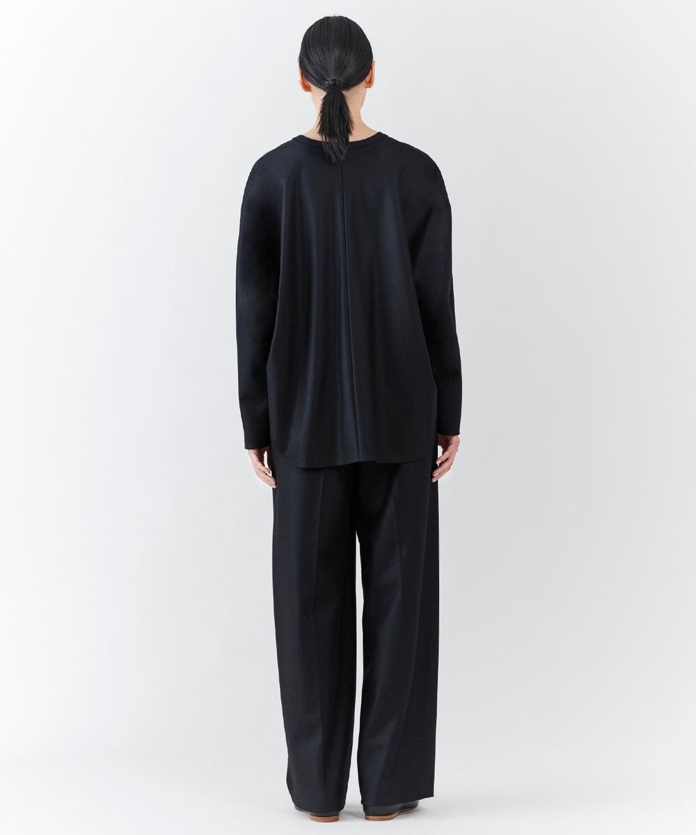 23区 【エステータ】ウールツイルジャージー スリットネック ブラウス 