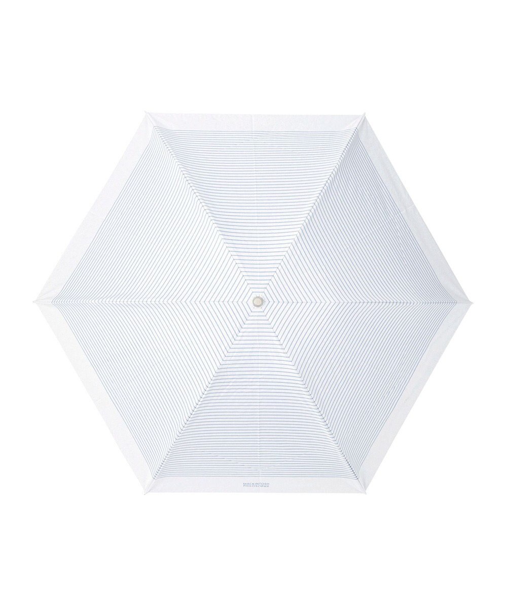 MOONBAT 【フワクール生地使用/軽量】MACKINTOSH PHILOSOPHY 遮光 晴雨兼用 折りたたみ日傘 ボーダー 