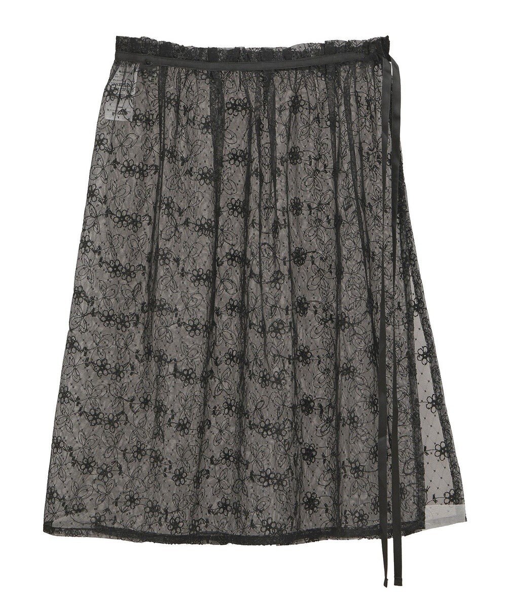 earth music&ecology フラワー刺繍レイヤードスカート 