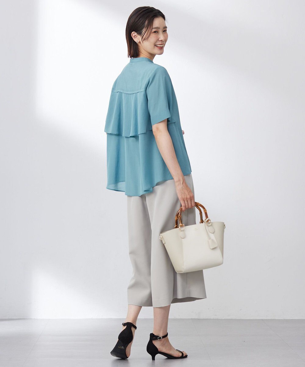 J.PRESS LADIES 【WEB限定カラーあり・洗える・速乾・接触冷感】リライムライトローン バックフリル ブラウス 