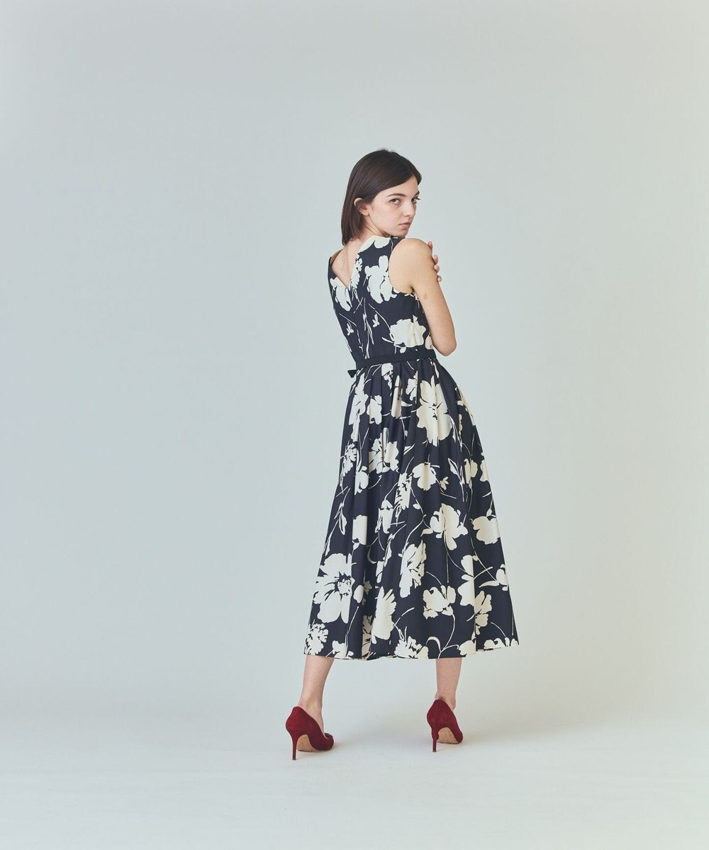 GRACE CONTINENTAL バイカラーボタニカルドレス 