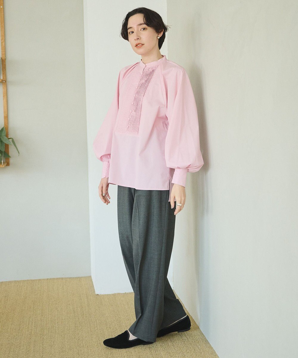 #Newans 【アイロンいらず】ロングピンタックブラウス 