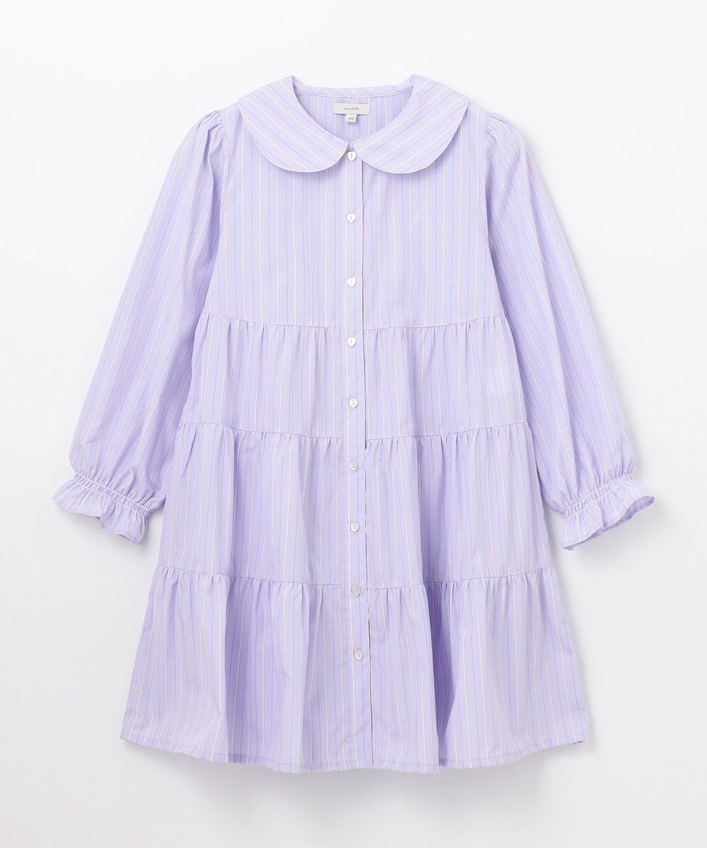 ANY KIDS ストライプ シャツ ワンピース 