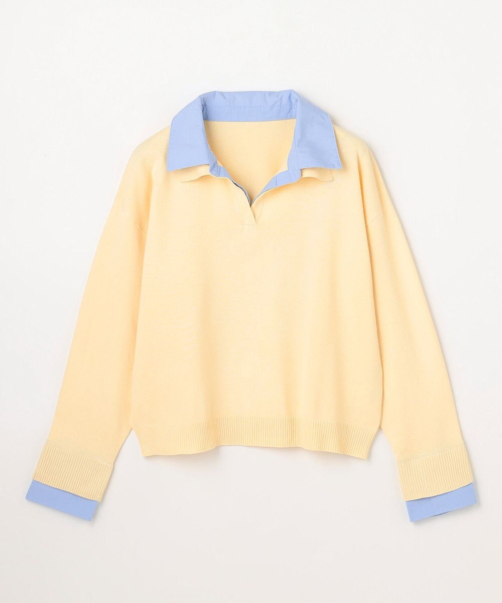 ANY L ファブリックコンビスキッパーニット 