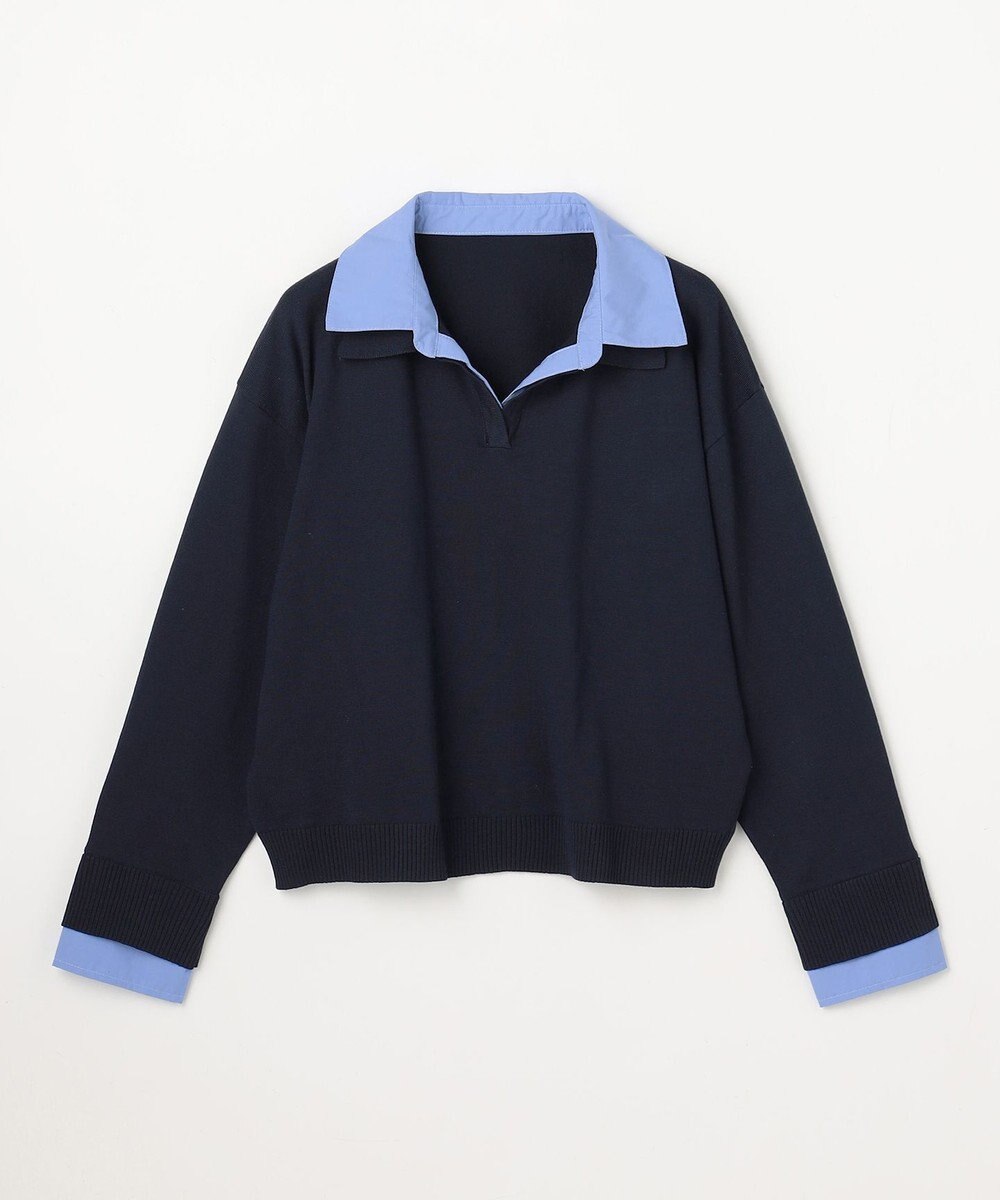 ANY L ファブリックコンビスキッパーニット 