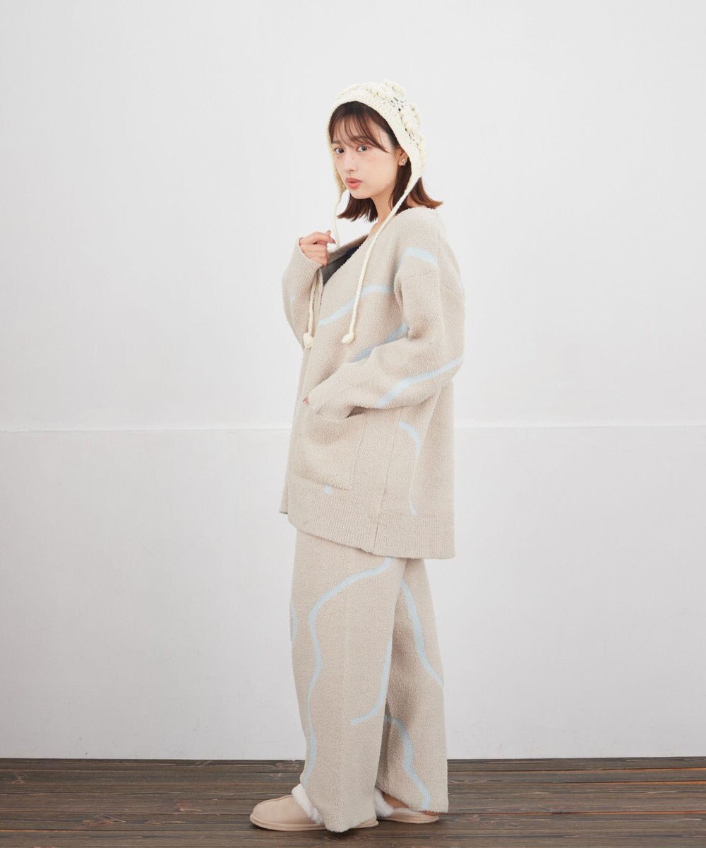 Tiaclasse ふわもちニュアンス配色ニットパンツ 