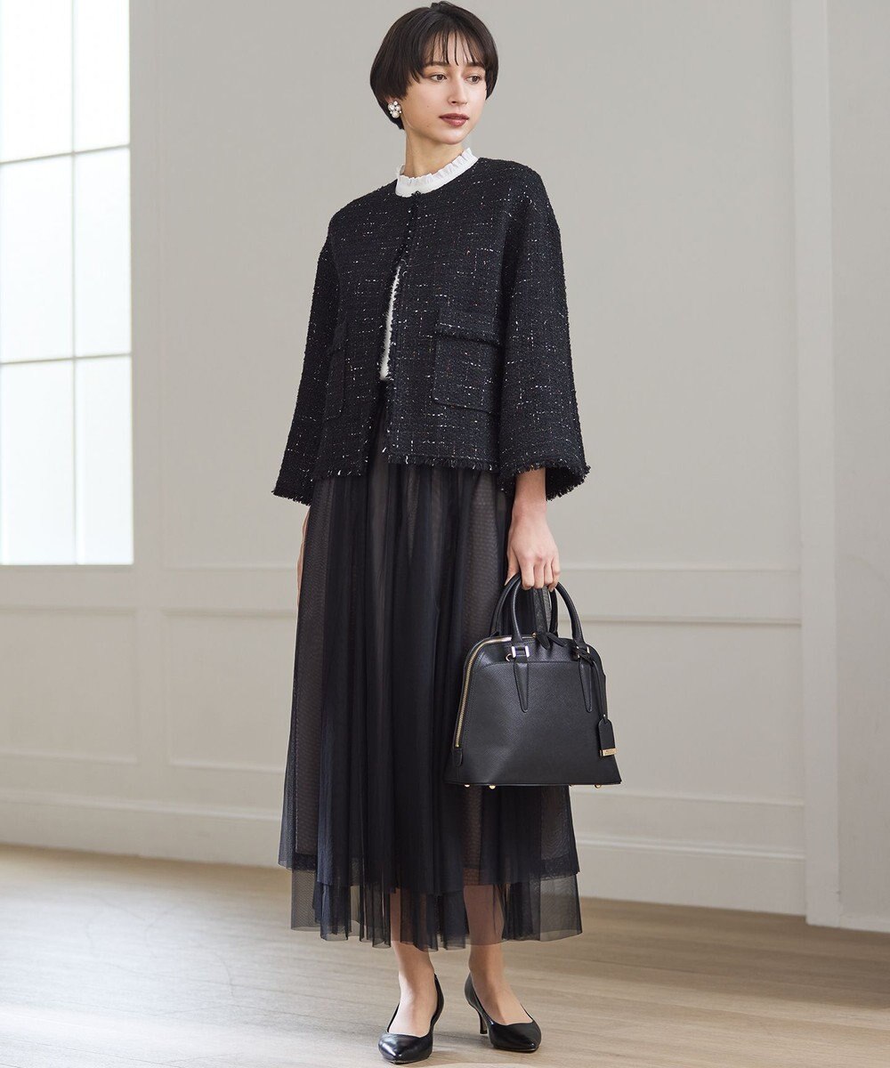 23区 GIOLICAツイード ノーカラー ジャケット 