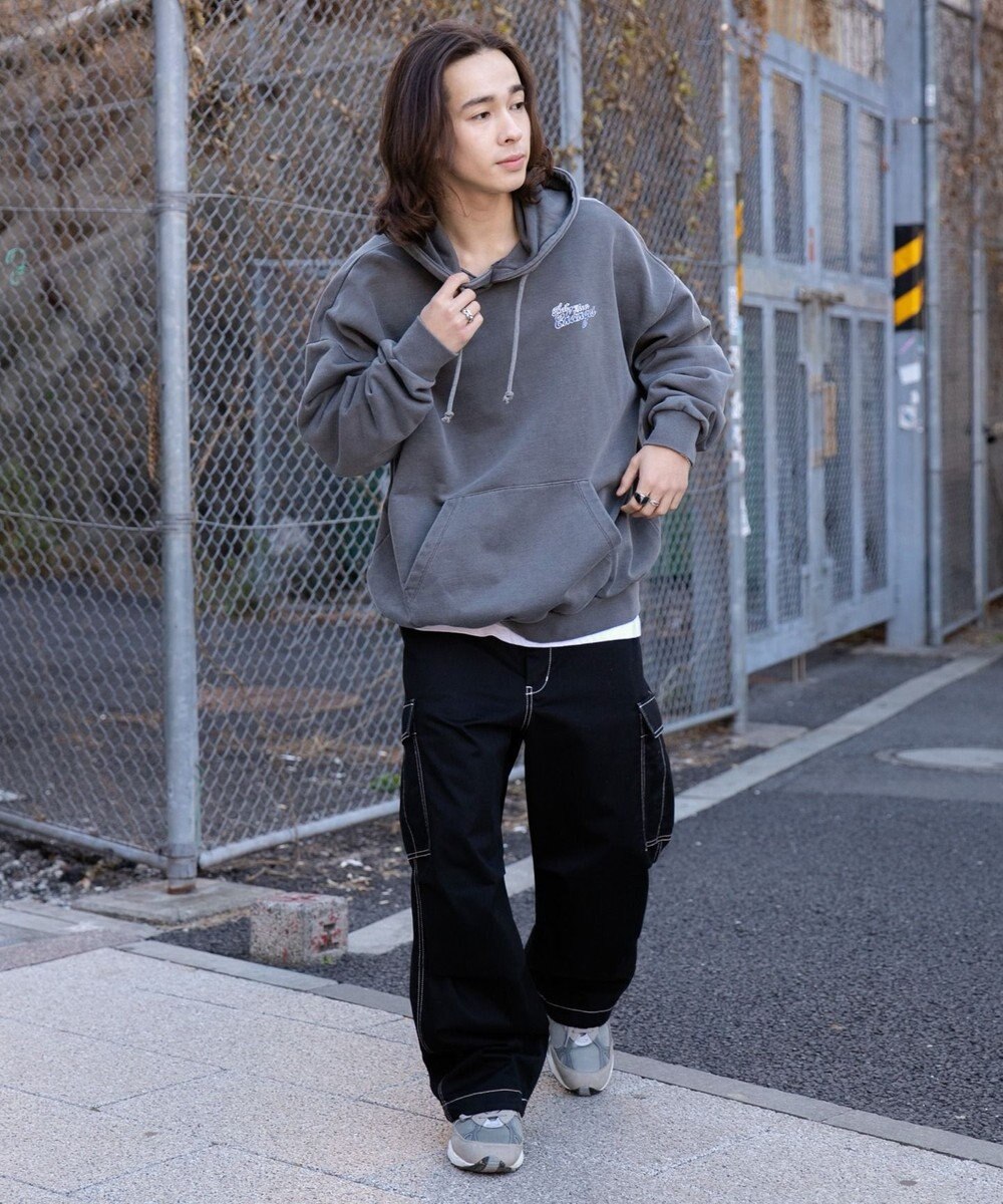 WEGO ピグメントグラフィックプルパーカー 