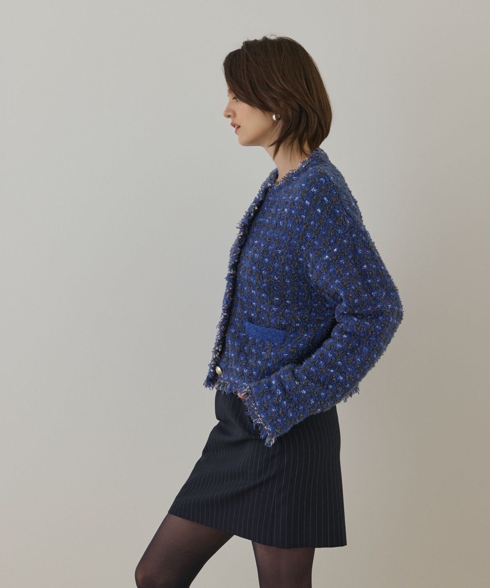 GRACE CONTINENTAL ツイードニットショートカーディガン 