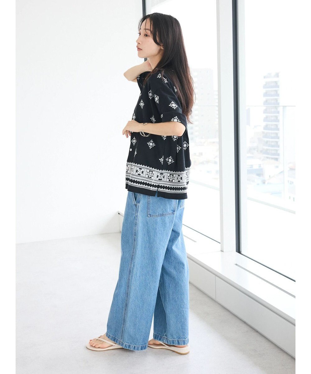 CRAFT STANDARD BOUTIQUE パネル刺繍開襟シャツ 