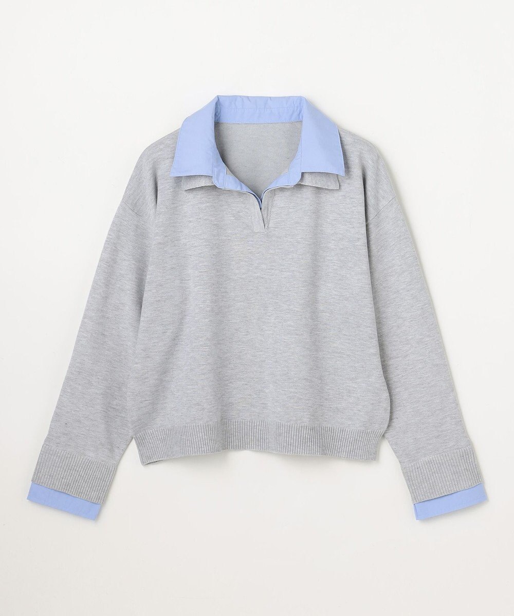 ANY L ファブリックコンビスキッパーニット 