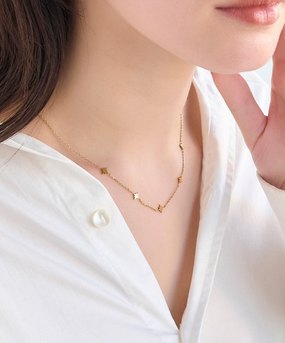 Phoebe <オンワード限定セット>【金属アレルギー対応】シューティングスターステーションネックレス×ワンタッチドレープイヤーカフ/サージカルステンレス 